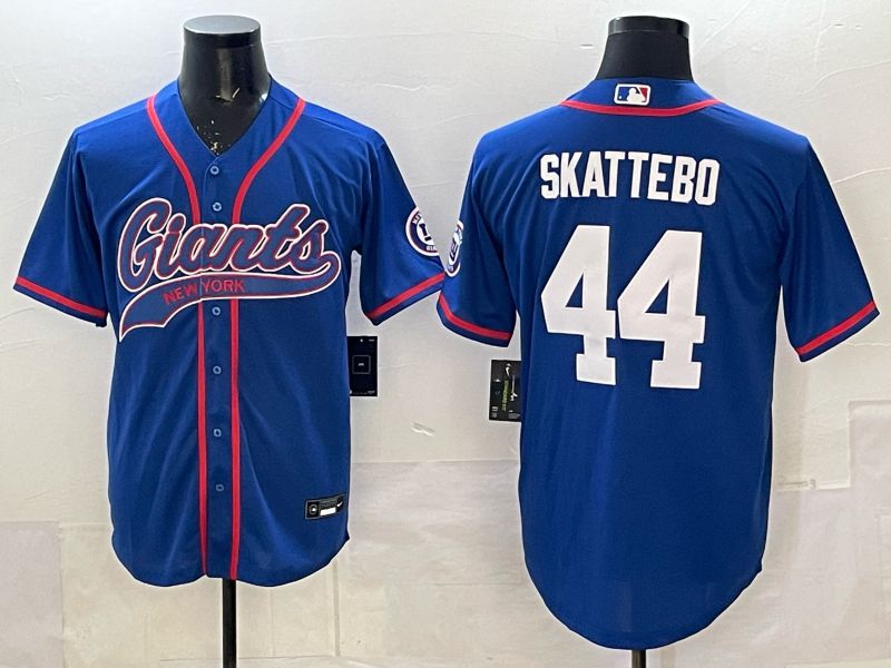Men 2025 New York Giants #44 Skattebo Blue Joint Name Nike Limited NFL Jersey 01